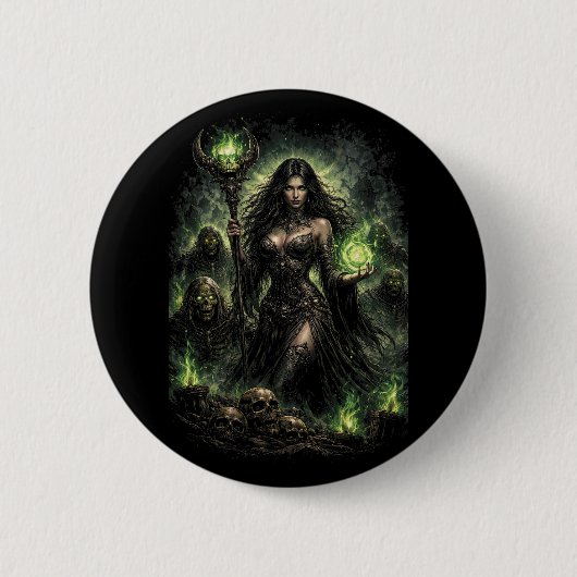 Königin der grünen Flamme Button (Vorderseite)