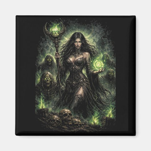 Königin der grünen Flamme Magnet (Vorne)