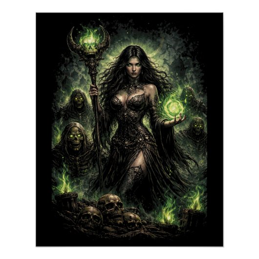 Königin der grünen Flamme Poster (Vorderseite)