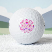 Königin der Grünen . Mit Monogramm rosa Golfball