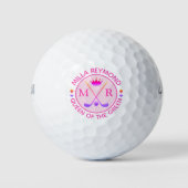 Königin der Grünen . Mit Monogramm rosa Golfball (Vorderseite)