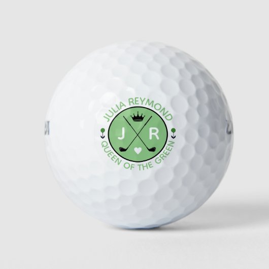 Königin der grünen Mongram Golfer-Weise Golfball (Vorderseite)