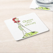 Königin der Grünen Rechteckiger Pappuntersetzer (angewinkelt)