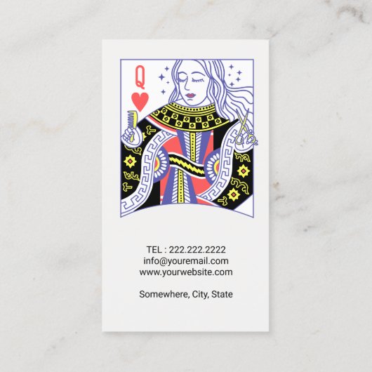 Königin der Harthaar Stylist Schönheitssalon #3 Visitenkarte (Rückseite)