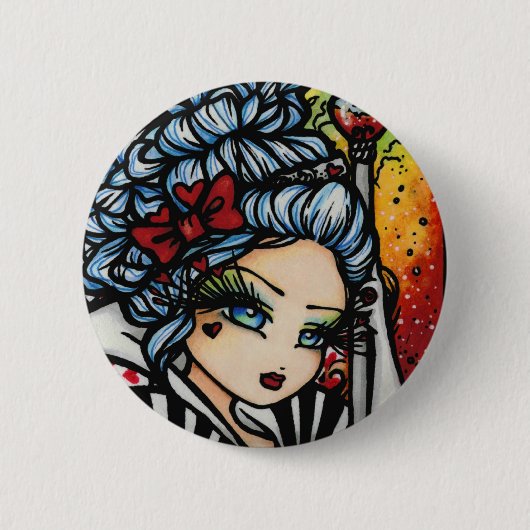 Königin der Herz-Alice-Valentinsgruß-Fee-Fantasie Button (Vorderseite)