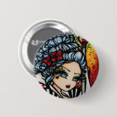 Königin der Herz-Alice-Valentinsgruß-Fee-Fantasie Button (Vorne & Hinten)
