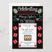 Königin der Herzen 75. Geburtstagspartei Einladung (Vorne/Hinten)