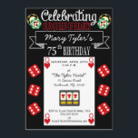 Königin der Herzen 75. Geburtstagspartei Einladung<br><div class="desc">Die Gäste werden das Casino-Thema für diese besondere 75. Geburtstagsfeier für eine besondere Dame,  die Lieben zu spielen,  Liebe.  Diese 75. Geburtstagsfeier-Einladung ist mit Würfeln,  Chips und der Herzenkarte komplett und lässt sich leicht personalisieren,  indem man die entsprechende Vorlage ausfüllt.</div>