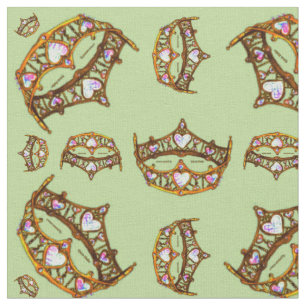 Königin der Herzen Goldenen Kronen Tiaras Minzgewe Stoff