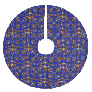 Königin der Herzen Goldkrone Tiara-Riesenrock Polyester Weihnachtsbaumdecke