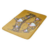 Königin der Herzen Goldkrone Tiara Senfmatte Badematte (Schrägansicht)