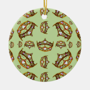 Königin der Herzen Goldkrone Tiaras Minzgrün Keramik Ornament