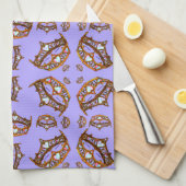 Königin der Herzen Goldkrone Tiaras periwinkle Geschirrtuch (Viertel Falte)