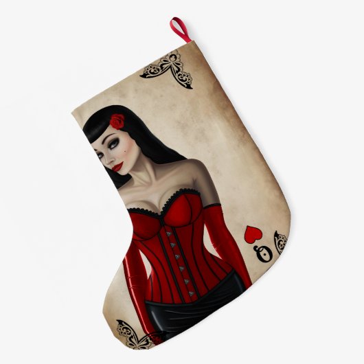 Königin der Herzen Großer Weihnachtsstrumpf (Rückseite (Hängend))
