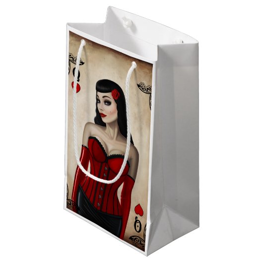 Königin der Herzen Kleine Geschenktüte (Vorderseite Schrägansicht)