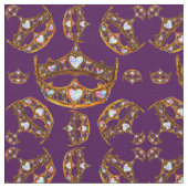 Königin der Herzen krönt königliches lila Gewebe Stoff (Nahaufnahme)