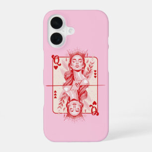 Königin der Herzen Preppy Kunst iPhone 16 Hülle