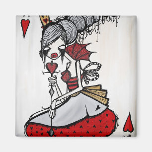 "Königin der Herzen" quadratischer Magnet