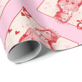 Königin der Herzen Rosa Preppy Art Geschenkpapier (Rolleneckpunkt)