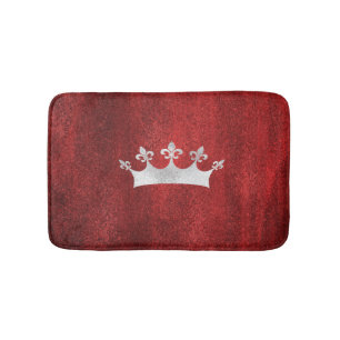 Königin der Herzen Silver Crown Red Badematte