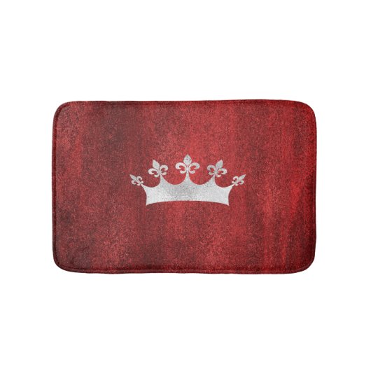 Königin der Herzen Silver Crown Red Badematte (Vorderseite)