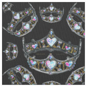 Königin der Herzen Silver Crowns Tiaras schwarzer Stoff (Nahaufnahme)
