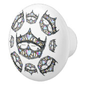 Königin der Herzen Silver Crowns Tiaras weißer Kno Keramikknauf (Rechts)