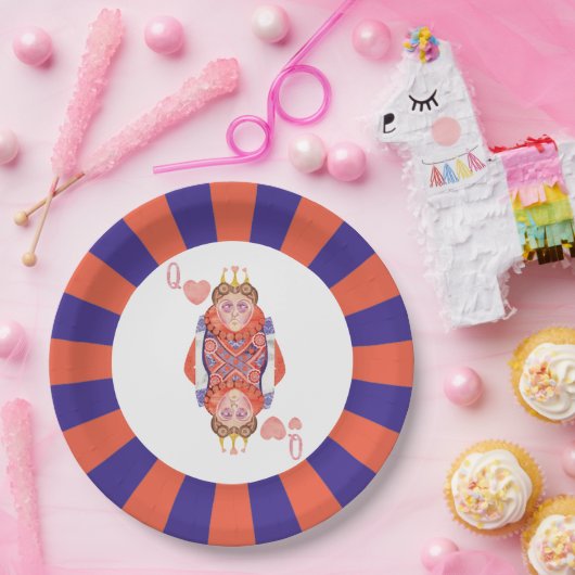 Königin der Herzen Sonnenburst Pappteller (Party)