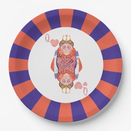 Königin der Herzen Sonnenburst Pappteller (Vorderseite)