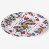 Königin der Herzen und der Blumen Pappteller (Schrägansicht)