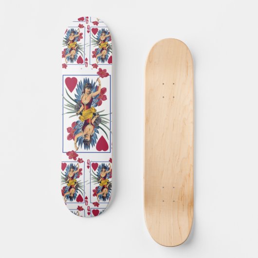 Königin der Herzen und der Blumen Skateboard (Vorderseite)