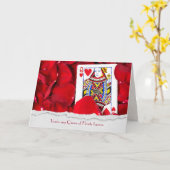 Königin der Herzkarte in den Blättern der Rose Karte (Gelbe Blume)