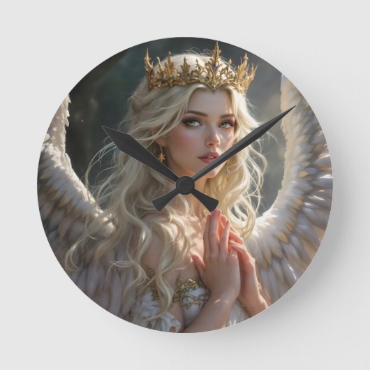 Königin der Himmelsdämmerung Runde Wanduhr (Vorderseite)