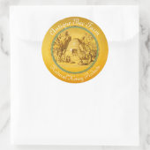 KÖNIGIN DER HONEY-BIENE IM SKEP/RÄUME RUNDER AUFKLEBER (Tasche)