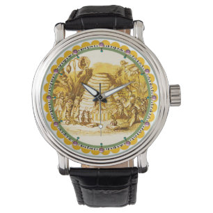 KÖNIGIN DER HONEY BIES IN SKEP / RINDFLEISCH ARMBANDUHR