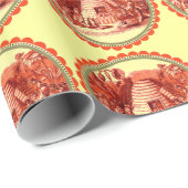 KÖNIGIN DER HONEY BIES IN SKEP / RINDFLEISCH GESCHENKPAPIER (Rolleneckpunkt)