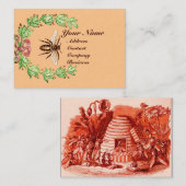 KÖNIGIN DER HONEY BIES IN SKEP / RINDFLEISCH VISITENKARTE (Vorne/Hinten)