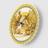 KÖNIGIN DER HONEY-RÖSE IN SKEP / RINDFLEISCH GROßE WANDUHR (Winkel)