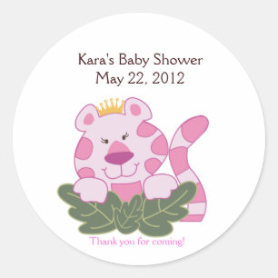 Königin der Jungle Pink Babydusche Sticker