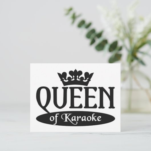 Königin der Karaoke-Postkarte Postkarte (Stehend Vorderseite)