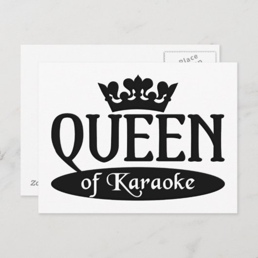 Königin der Karaoke-Postkarte Postkarte (Vorne/Hinten)