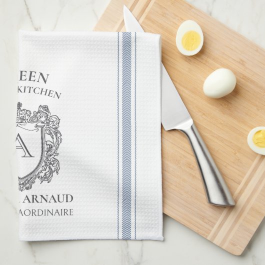 Königin der Kitchen Monogram Personalisiert Handtu Geschirrtuch (Viertel Falte)