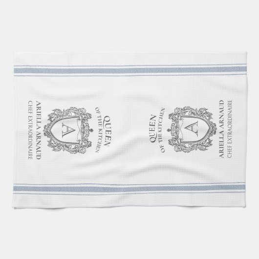Königin der Kitchen Monogram Personalisiert Handtu Geschirrtuch (Horizontal)