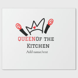 Königin der Küche Koch Kochen hinzufügen Namen Kro Geschenkpapier