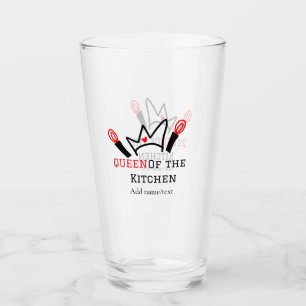 Königin der Küche Koch Kochen hinzufügen Namen Kro Glas