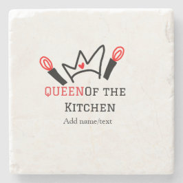 Königin der Küche Koch Kochen hinzufügen Namen Kro Steinuntersetzer