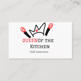 Königin der Küche Koch Kochen hinzufügen Namen Kro Visitenkarte