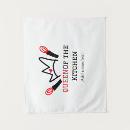 Königin der Küche Koch Kochen hinzufügen Namen Kro Wandteppich