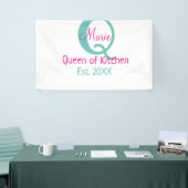 Königin der Küche monogramm grün rosa einfache min Banner (Messeveranstaltung)