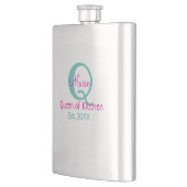Königin der Küche monogramm grün rosa einfache min Flachmann (Links)